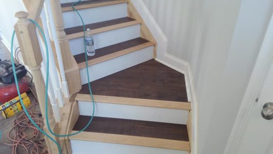 wood floor on stairs