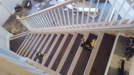 stairway flooring installation